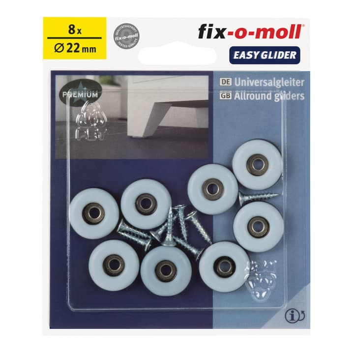 Image of Fix-O-Moll Universalgleiter mit Schrauben 5 mm / Ø 22 8 x
