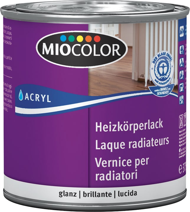 Image of Miocolor Acryl Heizkörperlack glanz Weiss 375 ml Weisslack