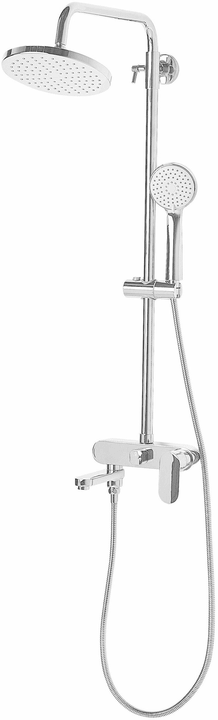 Image of Beliani Dusche Set mit Kopfbrause Messing silber GURARA Duschsystem
