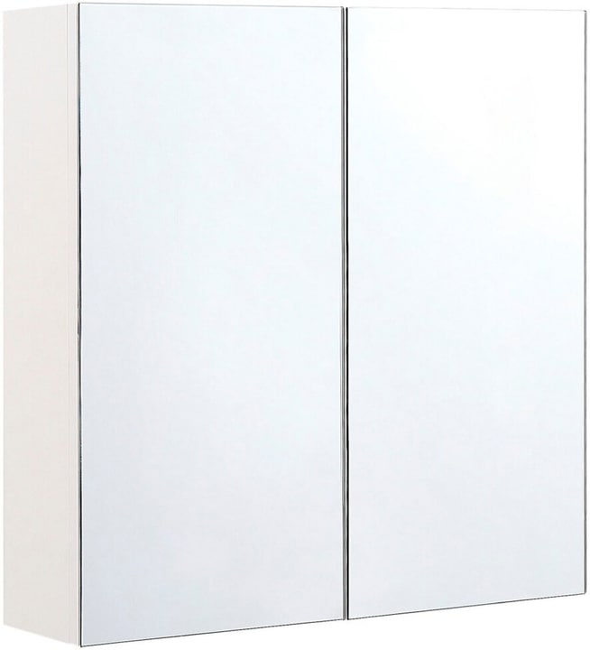 Image of Beliani Bad Spiegelschrank weiss / silber 60 x cm NAVARRA Schrank