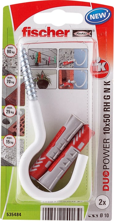 Image of fischer DUOPOWER 10 x 50 mit Rundhaken Universaldübel