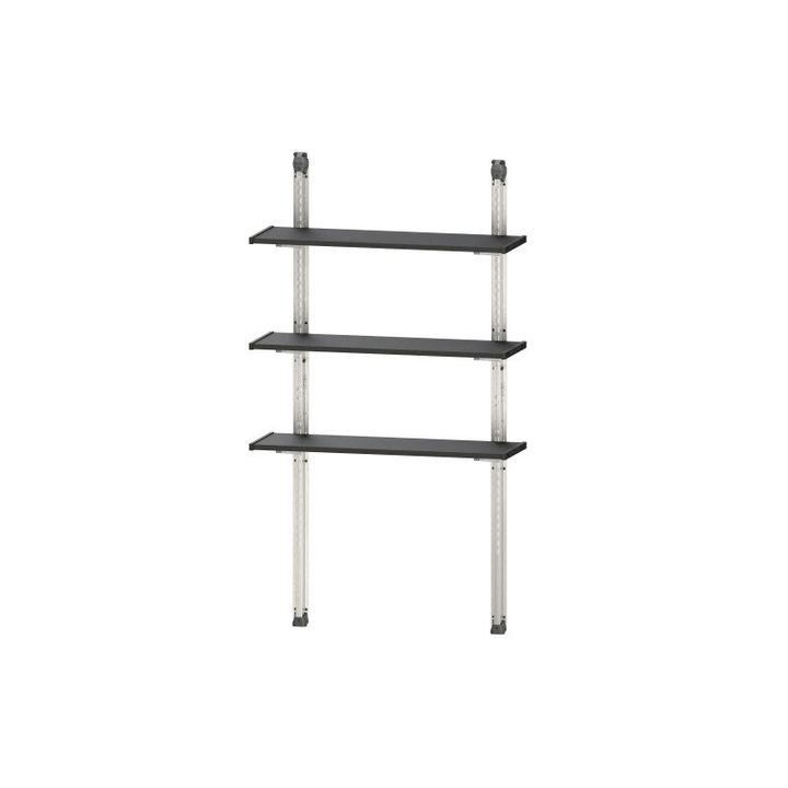 Keter Set di scaffali 100x30cm 3 ripiani 100cm, 6 supporti, 2 aste