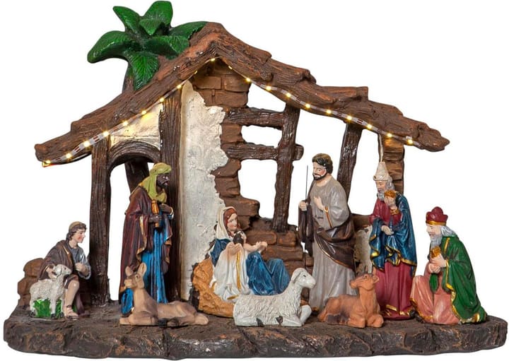 Star Trading Crèche LED Nativity lxh : 34x24cm, Batt. 3xAA, minuterie 6/18h Scènes de Noël