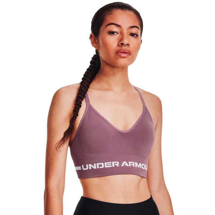 Image of Under Armour W Seamless Low Long Bra Sport-BH aubergine