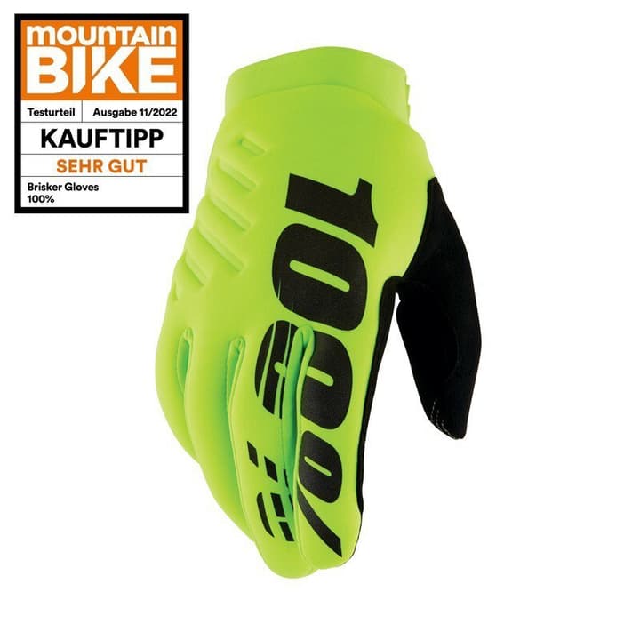 Image of 100% Brisker Youth Bike-Handschuhe neongelb