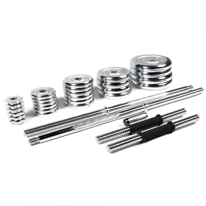 Image of GladiatorFit Set Hantelscheiben 50kg und verchromte Stangen Ø 25mm Set Hantelscheiben