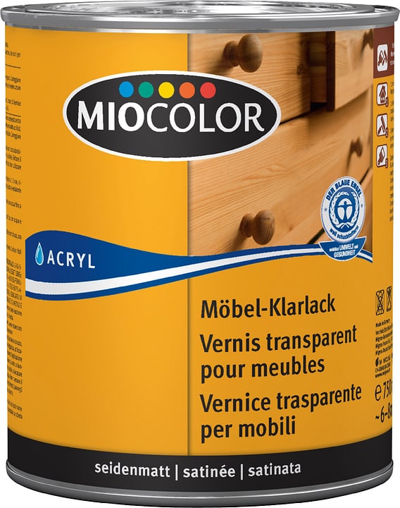 Image of Miocolor Möbel-Klarlack seidenmatt Farblos 750 ml Klarlack bei Do it + Garden von Migros