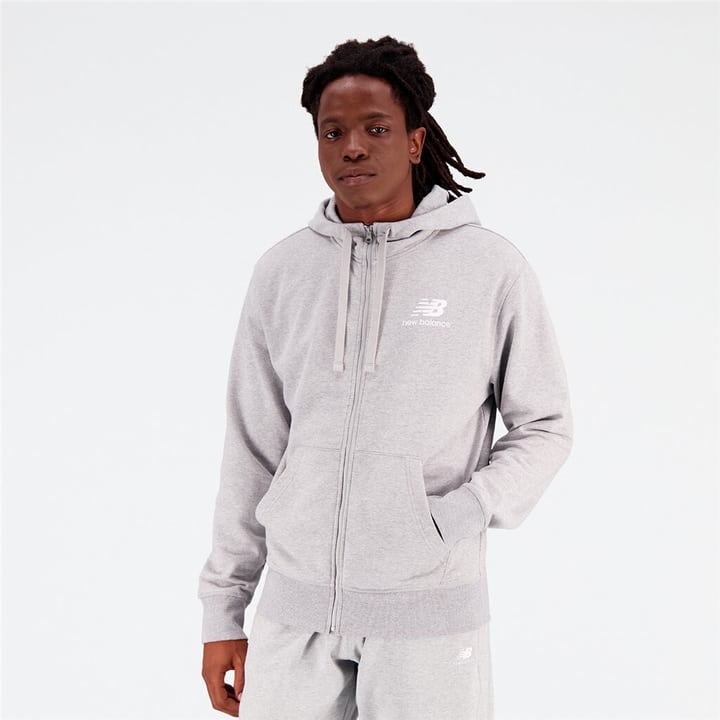 Image of New Balance Essentials Stacked Logo Jacket Jacke hellgrau