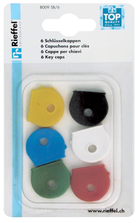 Rieffel Couleurs assorti, 6 pièces Capuchons pour clés