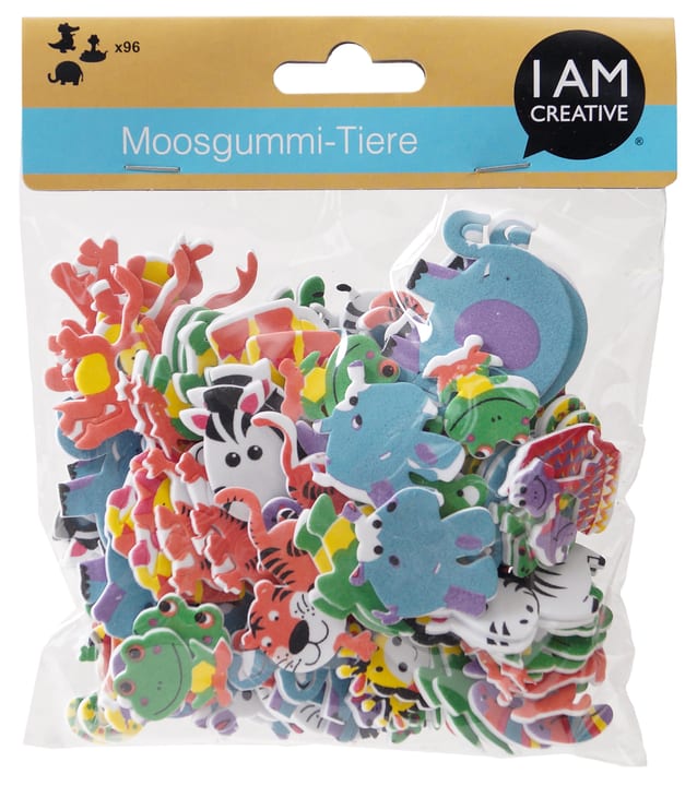 Image of I AM CREATIVE Moosgummi Dschungel Tiere Streuteile