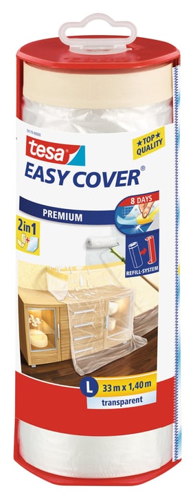 Image of Tesa Easy Cover® PREMIUM Film - L, Abroller gefüllt mit 33m:1400mm Malerbänder