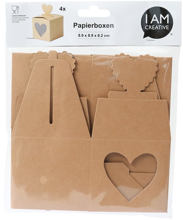 I AM CREATIVE Paquet de papier, coeur Boite cadeau