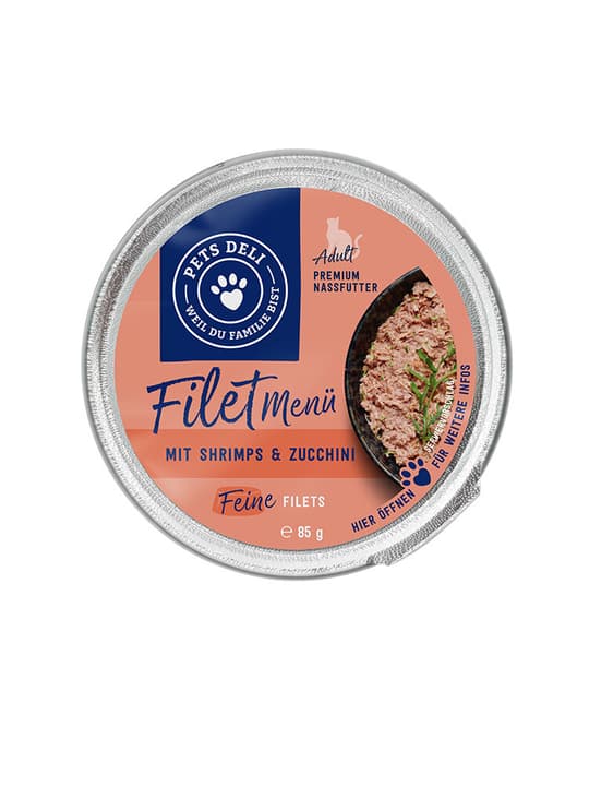 Image of Pets Deli Filet Menü Shrimps & Zucchini, 0.085 kg Nassfutter