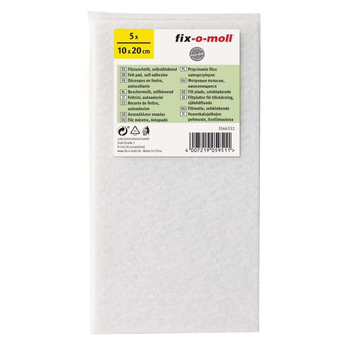 Image of Fix-O-Moll Filz-Zuschnitt-Set 5 x 3 mm / 200 100 Filzgleiter