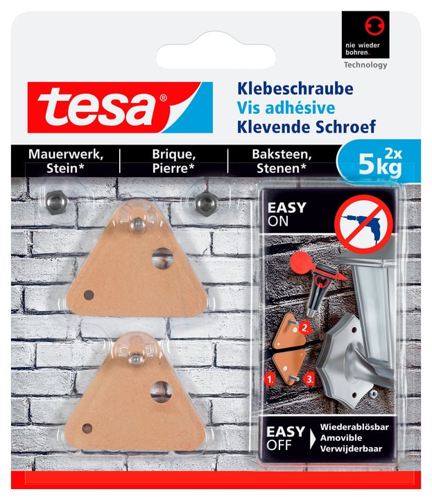 Image of Tesa Klebeschraube dreieckig Mauerwerk, 5 kg bei Do it + Garden von Migros