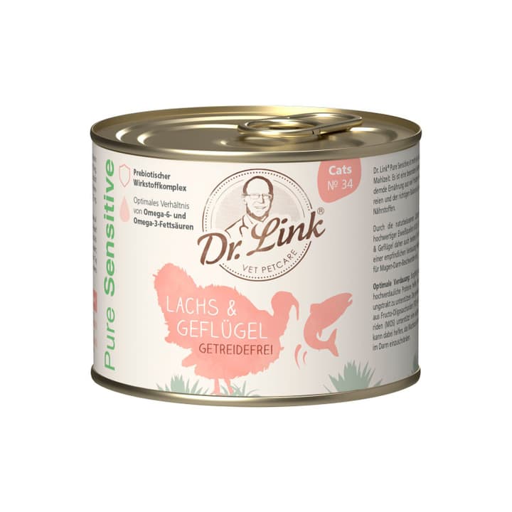 Image of Dr. Link Pure Sensitive Lachs+Geflügel, 0.2 kg Nassfutter