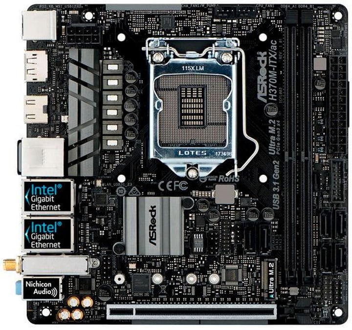 ASRock H370M-ITX/AC Mainboard H370M-ITX/AC Mainboard ASRock 785300150084 N. figura 1