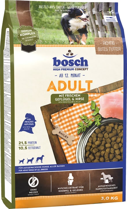 Image of bosch HPC Adult Geflügel & Hirse, 3 kg Trockenfutter