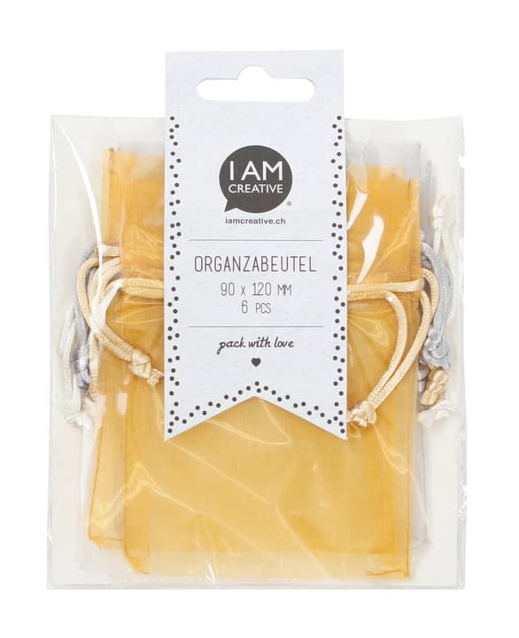 I AM CREATIVE Sacchetti di organza 12 cm, set da 6, lucidi