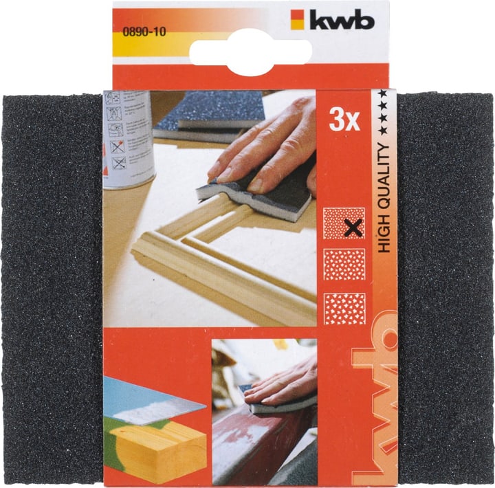 Image of kwb Schleifschwamm HOLZ & METALL, fein 3 Stk. Zubehör Schleifen