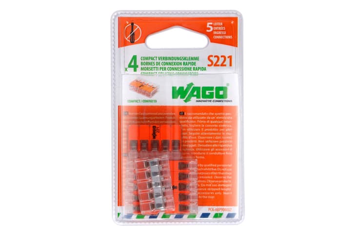 Image of Wago S221 Compact, 5 Leiter, 4 Stk. Verbindungsklemme bei Do it + Garden von Migros