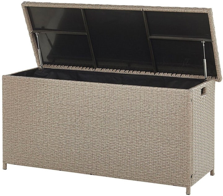 Image of Beliani Auflagenbox Rattan taupe 126 x 46 cm MODENA Kissenbox