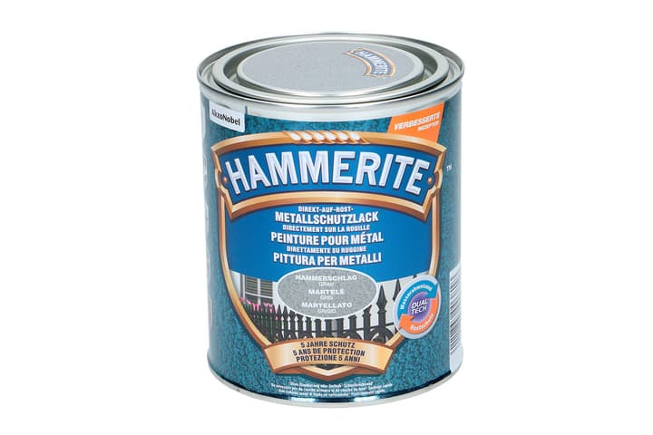 Image of Hammerite Metallschutzlack Hammerschlag Grau 750 ml