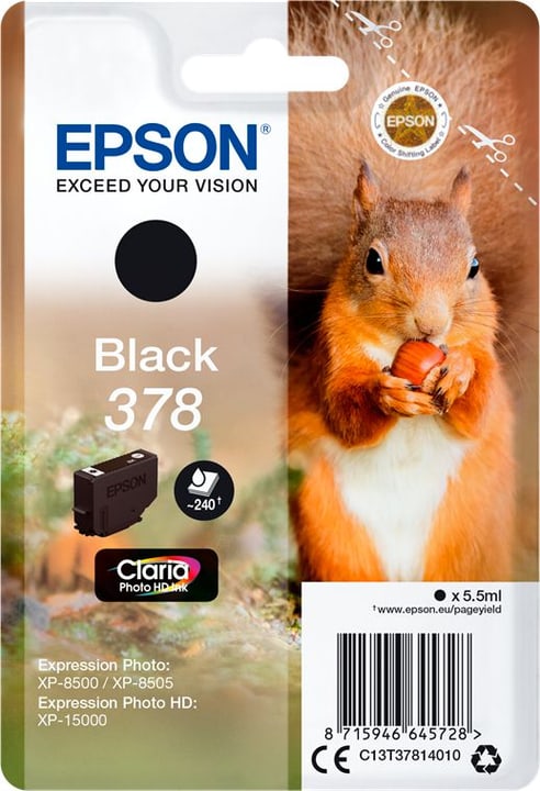 Epson Tintenpatrone 378 schwarz Tintenpatrone Tintenpatrone 378 schwarz Tintenpatrone Epson 798548600000 Bild Nr. 1
