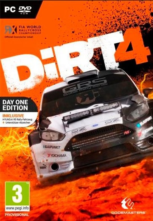 PC - DiRT 4 Day One Edition Physique (Box) PC - DiRT 4 Day One Edition Physique (Box) 785300122297 Photo no. 1