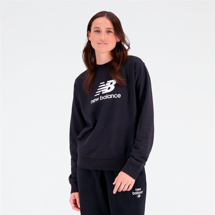 Image of New Balance W Essentials Stacked Logo Crew Sweatshirt schwarz