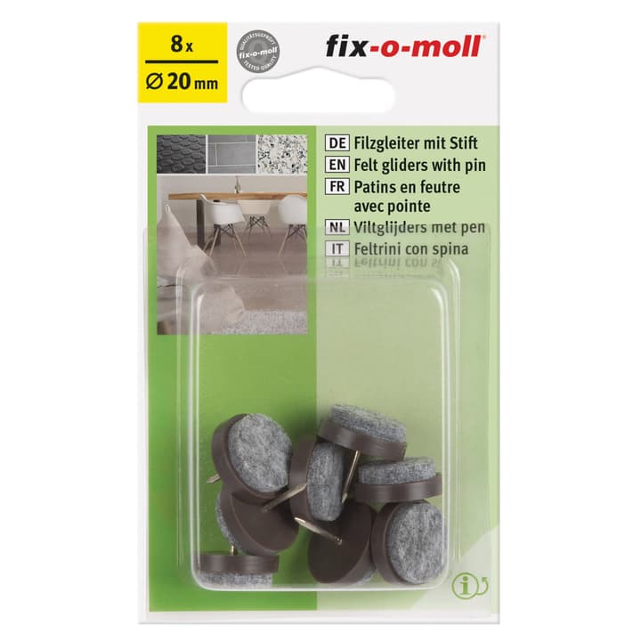 Image of Fix-O-Moll Filzgleiter mit Stift 4 mm / Ø 20 8 x