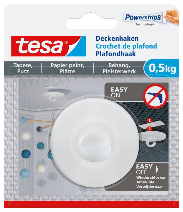 Image of Tesa Deckenhaken für Tapete und Putz