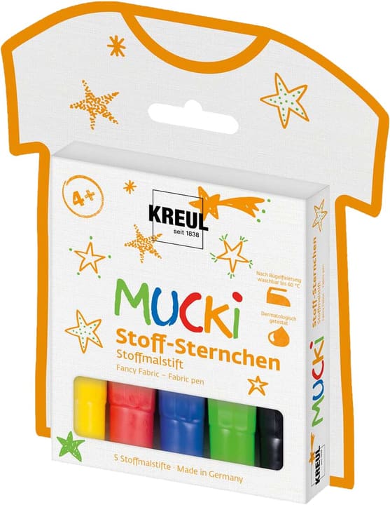 Image of KREUL, MUCKI Stoff-Sternchen, 5er-Set Textilmarker