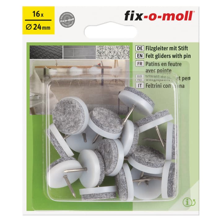 Image of Fix-O-Moll Filzgleiter mit Stift 4 mm / Ø 24 16 x bei Do it + Garden von Migros