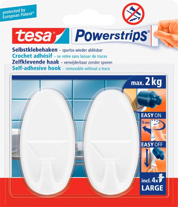 Image of Tesa Powerstrips Haken large Oval Klebehaken