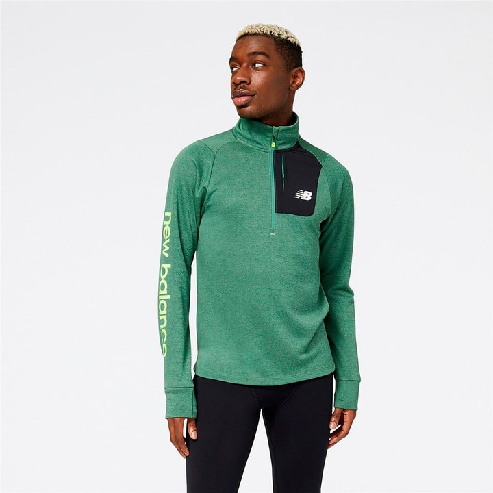 Image of New Balance NB AT Half Zip Laufshirt smaragd
