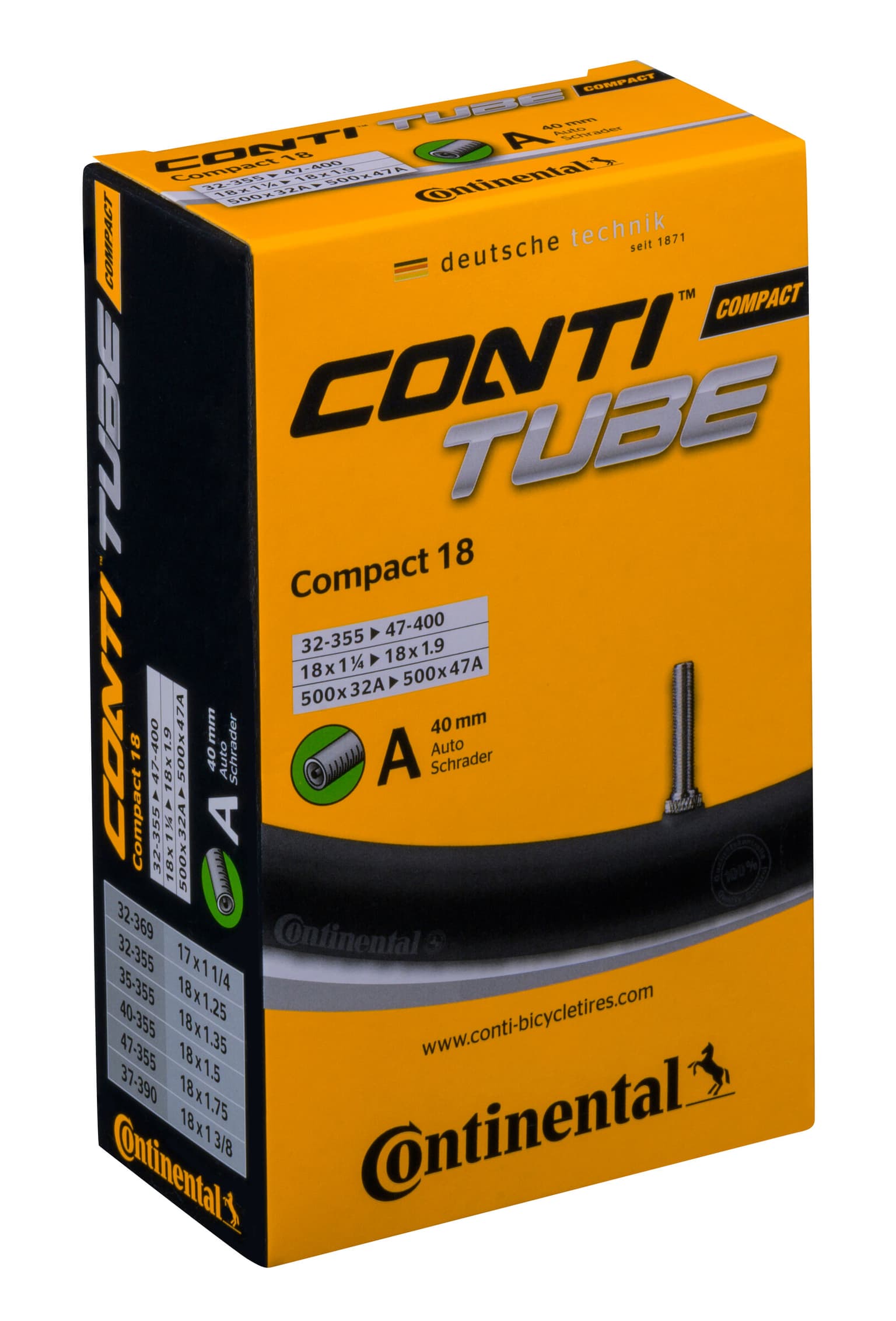 Continental Continental Unitube Compact 18 Chambre à air pour vélo 1
