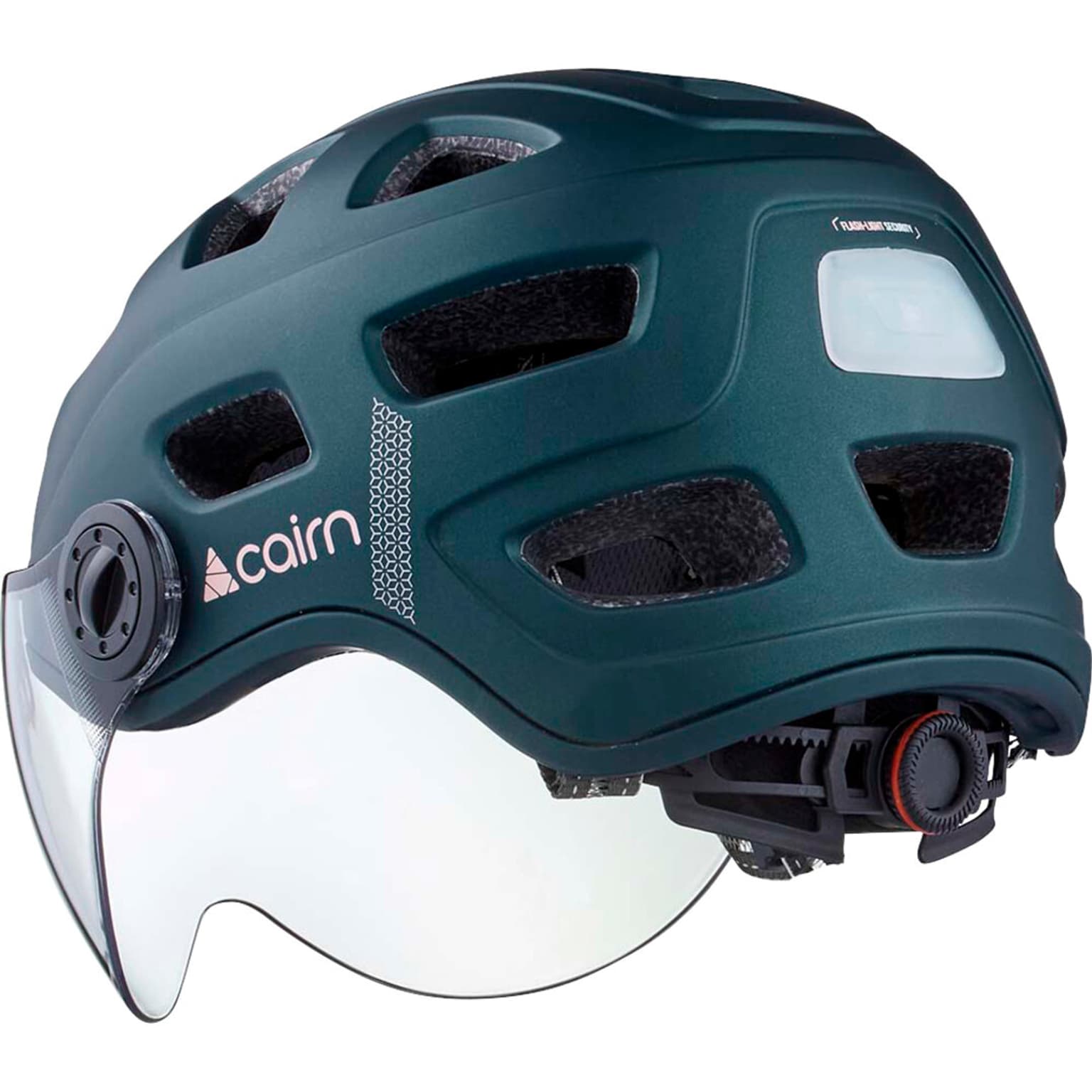 Cairn Quartz transparent Visor LED USB Velohelm petrol 2