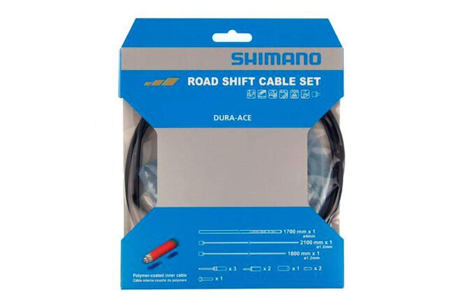 Shimano Shimano Jeu de câbles de changement de vitesse Dura-Ace BC-9000 recouvert de polymère Câbles de dérailleur 1