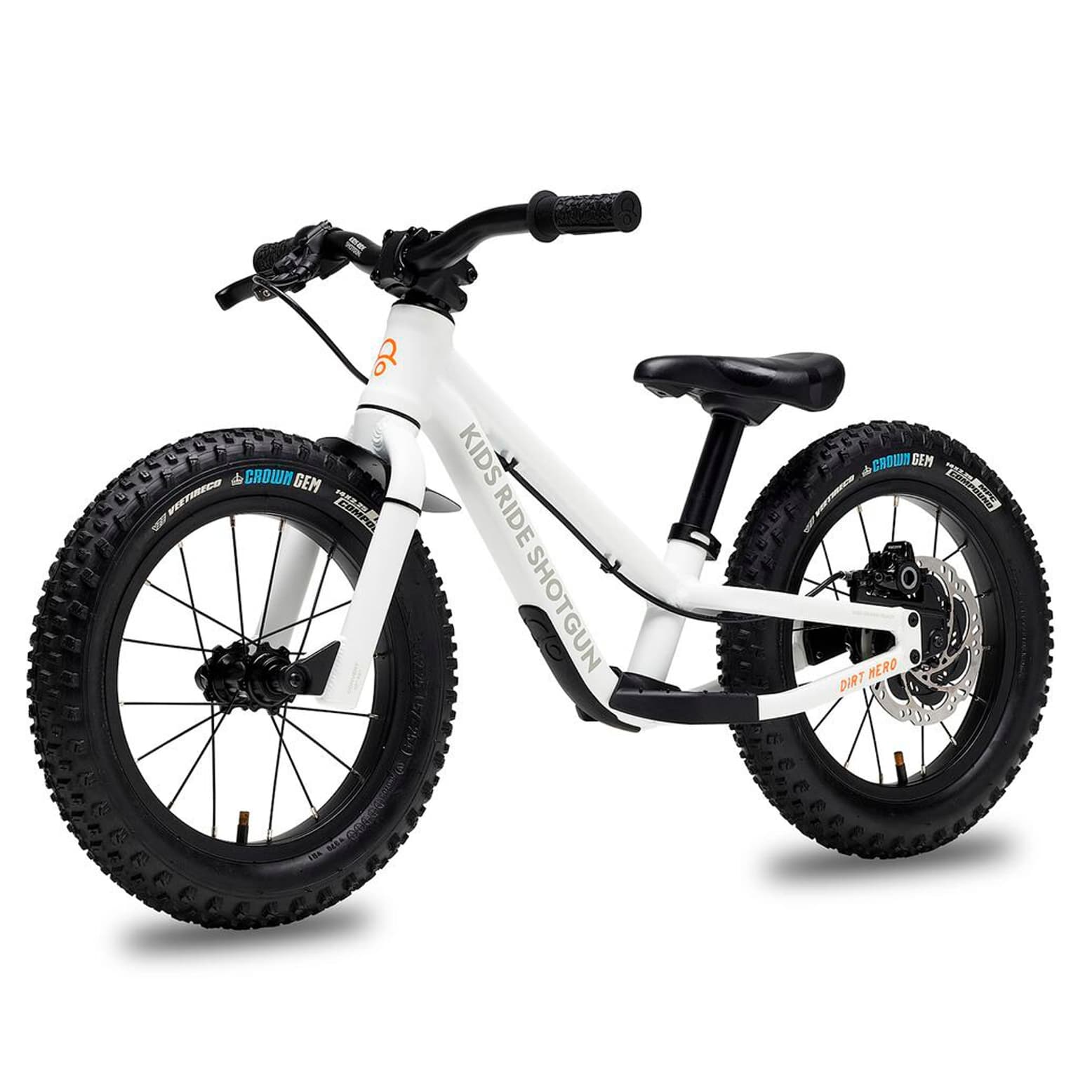 Kids Ride Shotgun 14” Dirt Hero with Brake Bicicletta senza pedali bianco 1