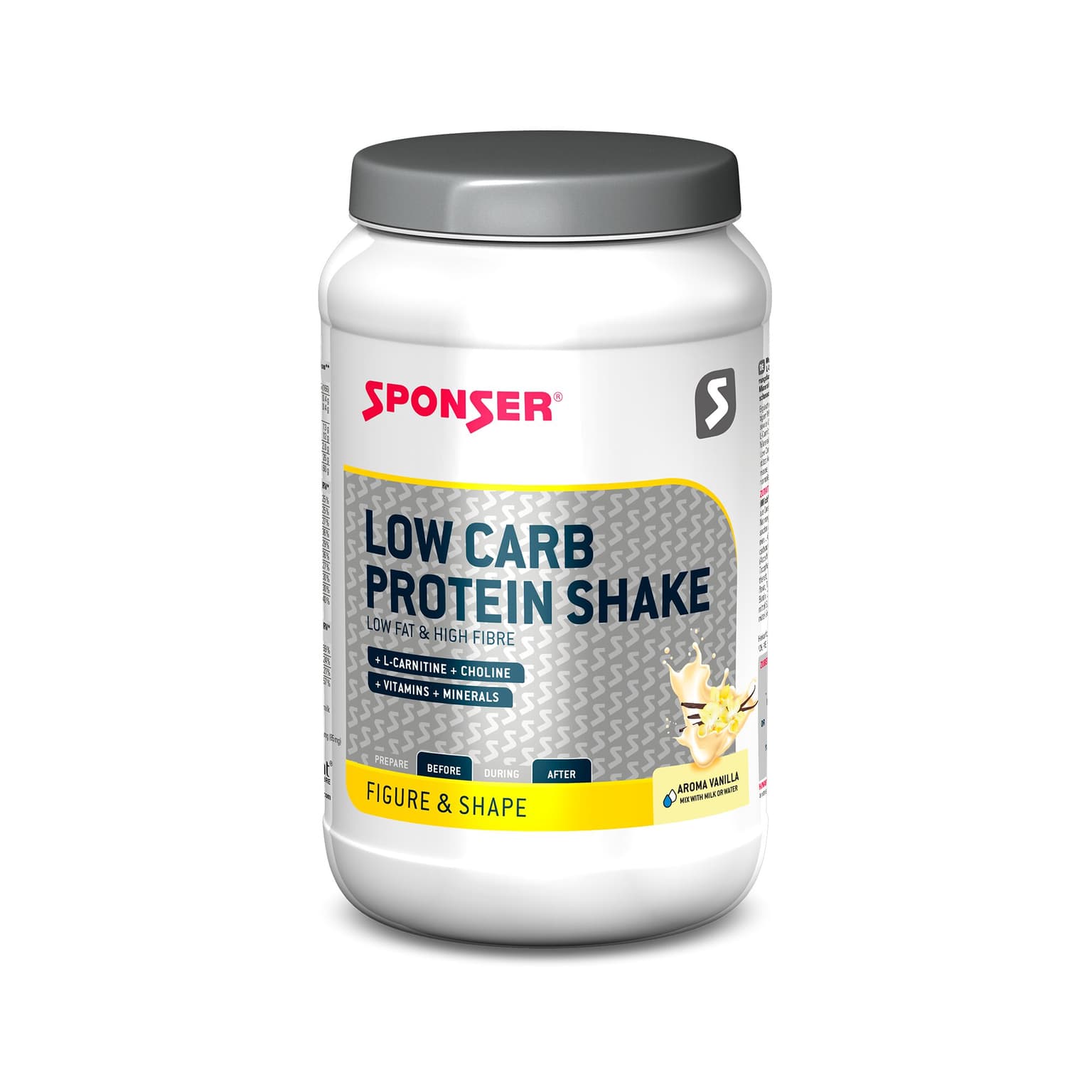 Sponser Sponser Low Carb Protein Shake Vanille Poudre protéiné 1