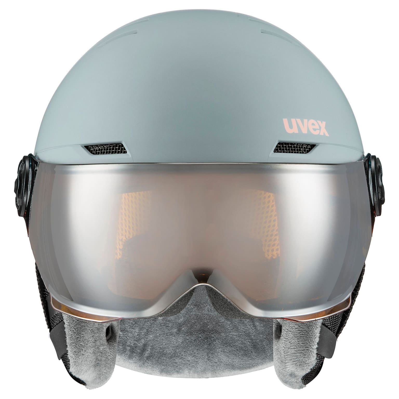 Uvex rocket jr. visor Skihelm Hellgrau 3