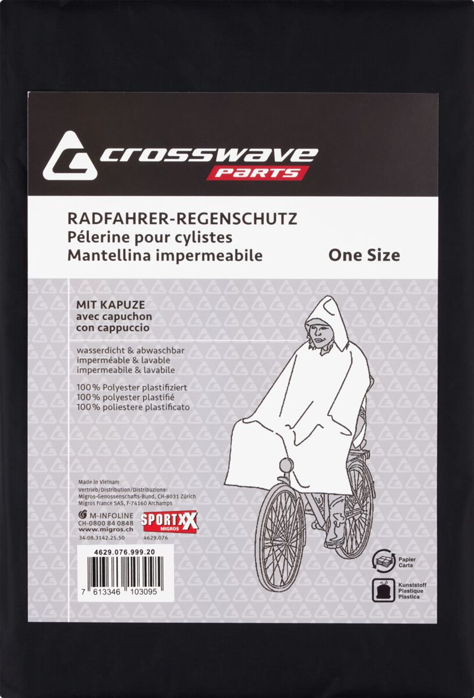 Crosswave BIKE-REGENPELERINE Regenmantel 1