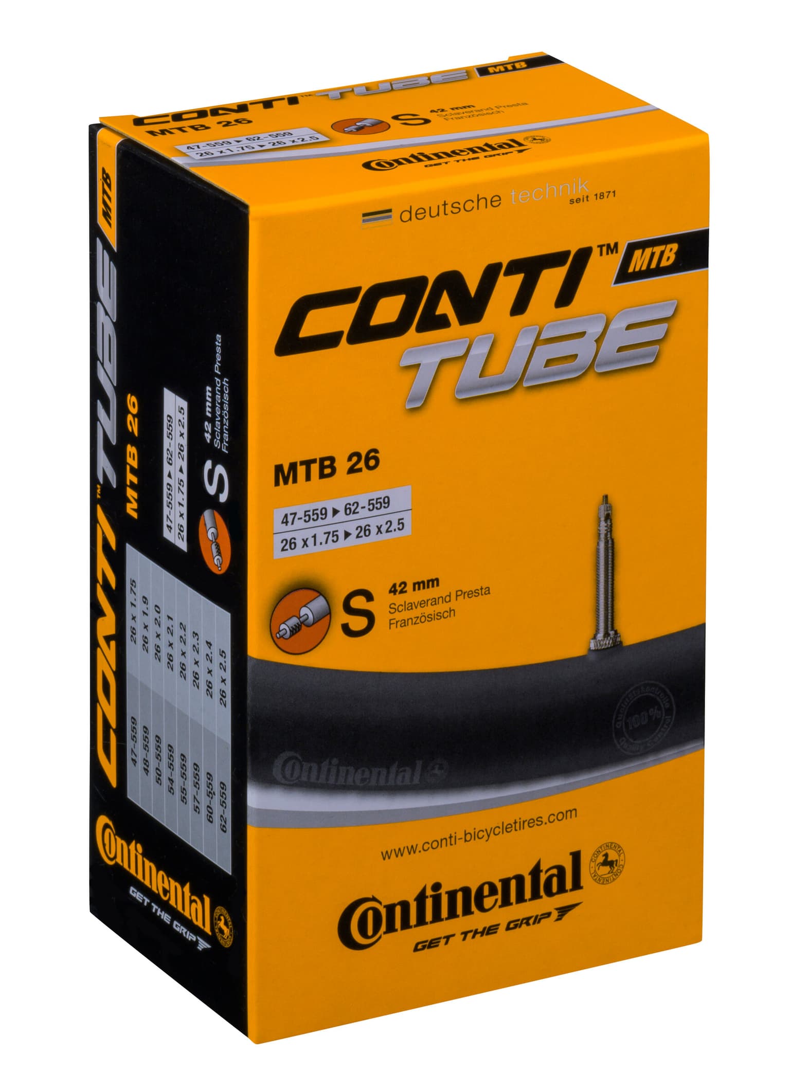 Continental Continental MTB 26 Sclaverand Chambre à air pour vélo 1