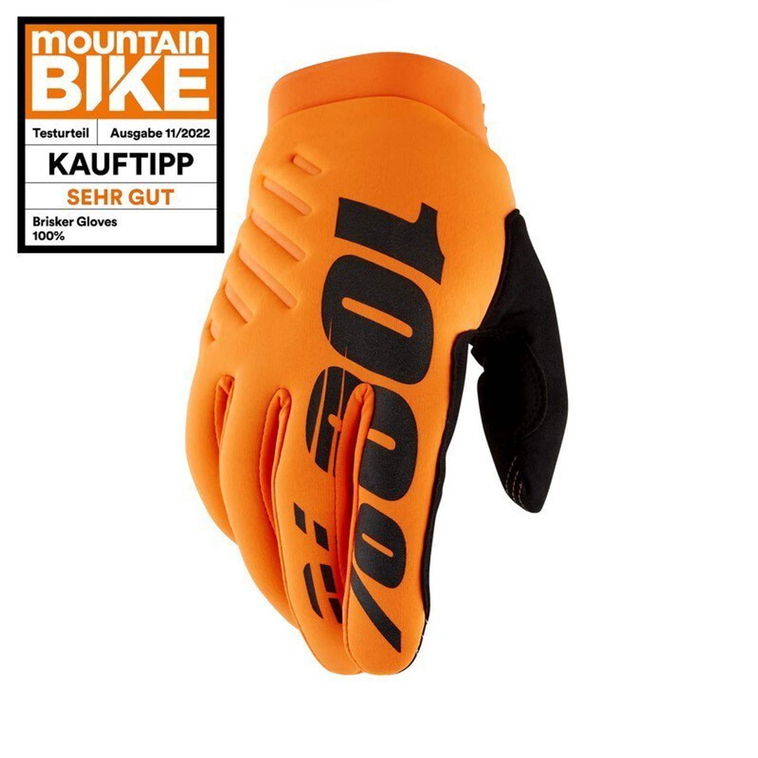 100% 100% Brisker Bike-Handschuhe orange 1