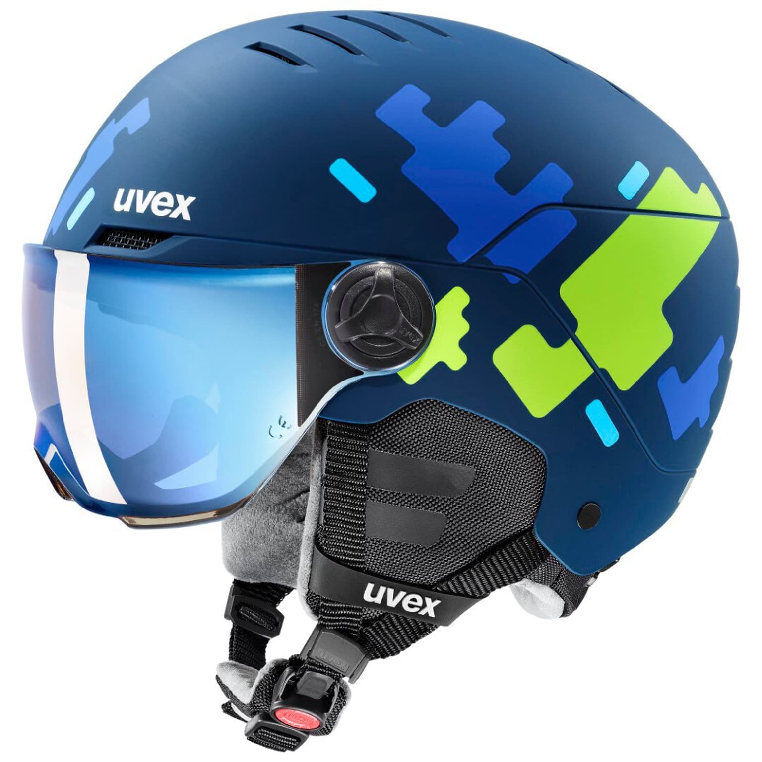 Uvex Uvex rocket jr. visor Casque de ski bleu-fonce 1