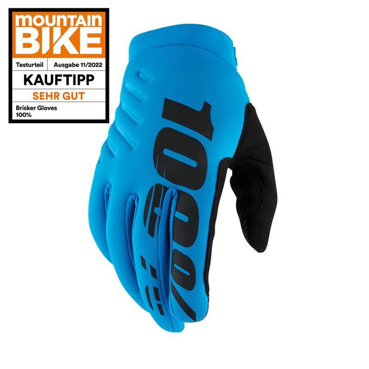 100% 100% Brisker Bike-Handschuhe bleu-azur 1