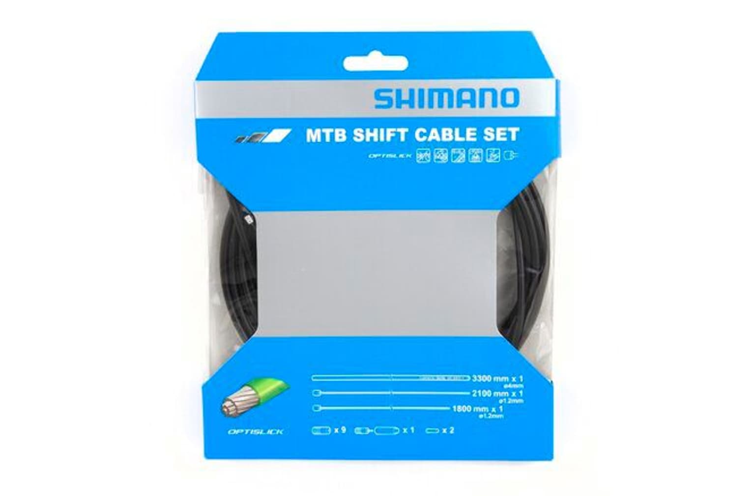 Shimano Shimano Jeu de câbles de changement de vitesse VTT Optislik Câbles de dérailleur 1