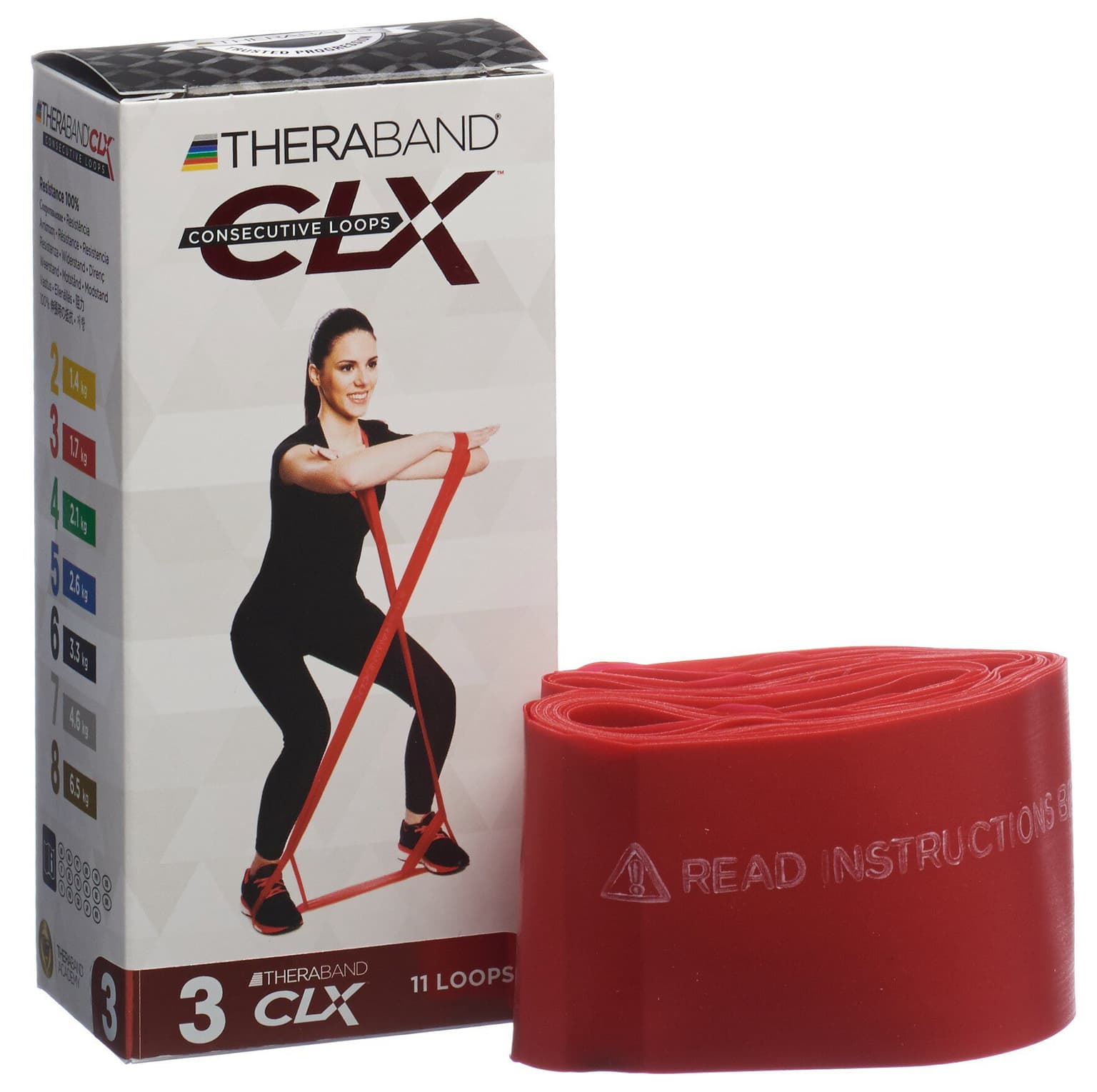 TheraBand TheraBand Theraband  CLX 3 Elastico fitness rosso 3