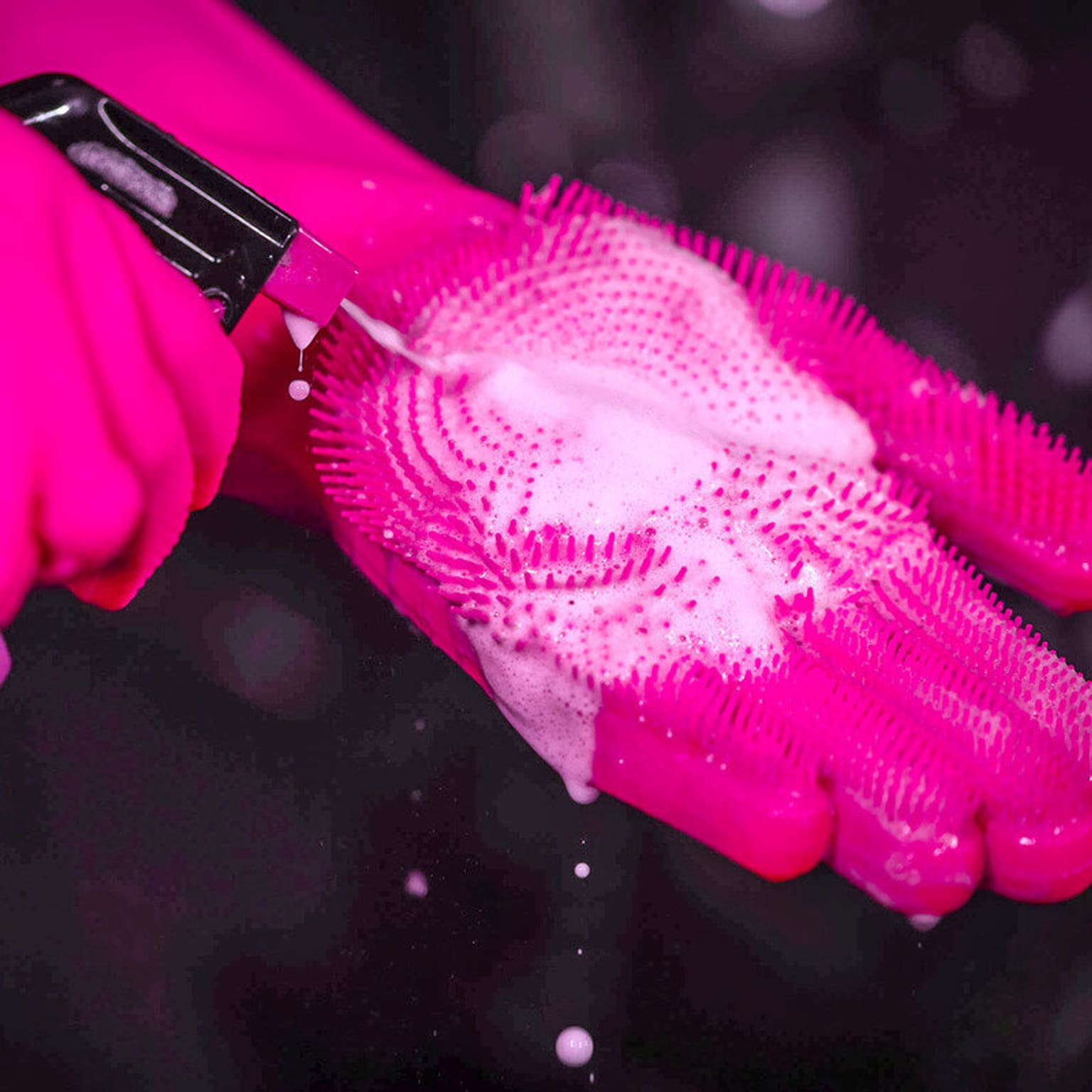 MucOff MucOff Deep Scrubber Handschuhe pink 2